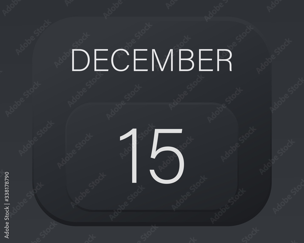 Design calendar 2021 year in trendy black style.Vector illustration symbol of a calendar.Stylish black gradient.Daily sign of the calendar for web site design,logo,app,UI/UX. Winter December Design calendar 2021 year in trendy black style.Vector illustration symbol of a calendar.Stylish black gradient.Daily sign of the calendar for web site design,logo,app,UI/UX. Winter December