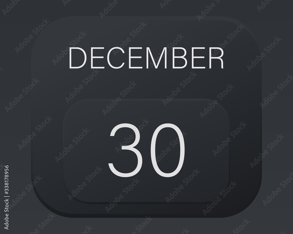 Design calendar 2021 year in trendy black style.Vector illustration symbol of a calendar.Stylish black gradient.Daily sign of the calendar for web site design,logo,app,UI/UX. Winter December Design calendar 2021 year in trendy black style.Vector illustration symbol of a calendar.Stylish black gradient.Daily sign of the calendar for web site design,logo,app,UI/UX. Winter December