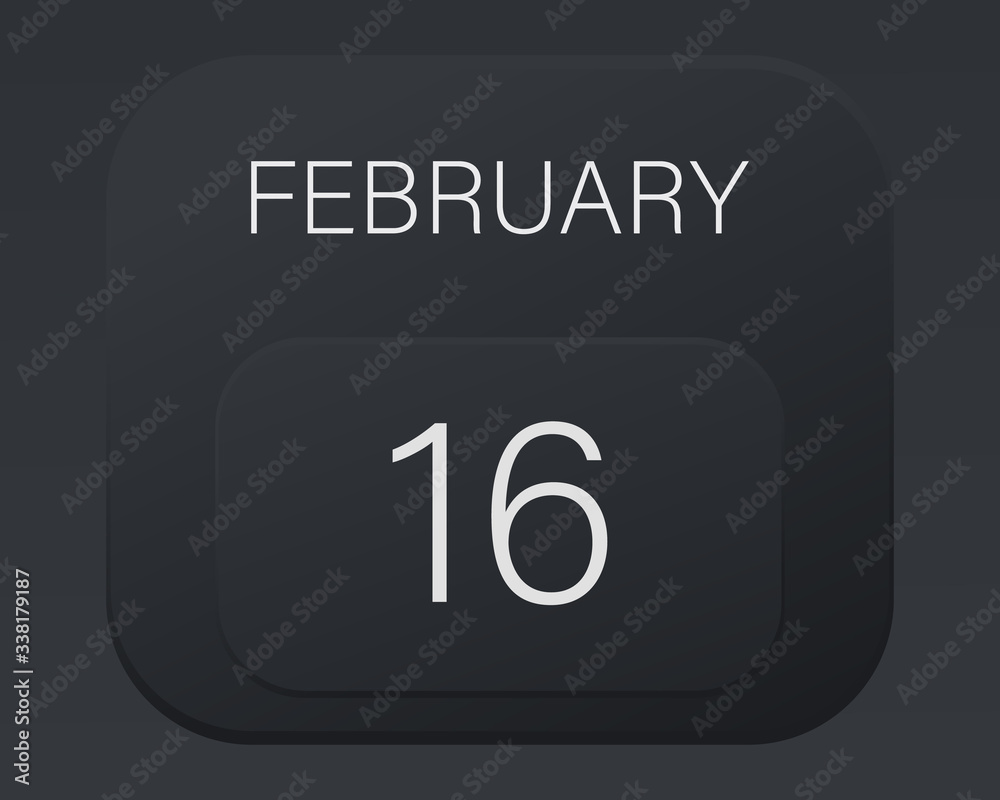 Design calendar 2021 year in trendy black style. Vector illustration symbol of a calendar. Stylish black gradient. Daily sign of the calender for web site design, logo, app, UI/UX. Winter February Design calendar 2021 year in trendy black style. Vector illustration symbol of a calendar. Stylish black gradient. Daily sign of the calender for web site design, logo, app, UI/UX. Winter February