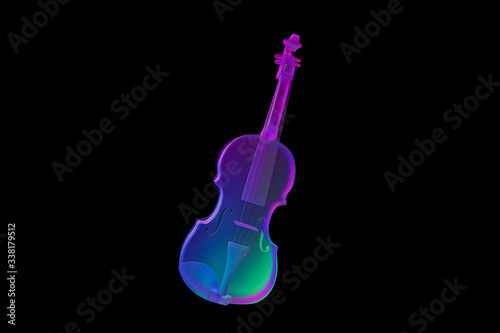 3d rendering, transparent violin, black background, png
colorful violin