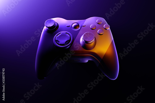 video game controller, 3d rendering, gray background, Xbox controller, white background, isolated game controller