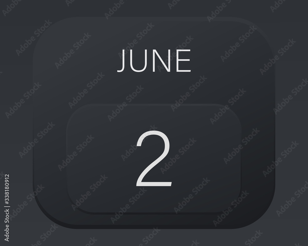 Design calendar 2021 year in trendy black style.Vector illustration symbol of a calendar. Stylish black gradient. Daily sign of the calendar for web site design, logo, app, UI/UX. Summer June Design calendar 2021 year in trendy black style.Vector illustration symbol of a calendar. Stylish black gradient. Daily sign of the calendar for web site design, logo, app, UI/UX. Summer June