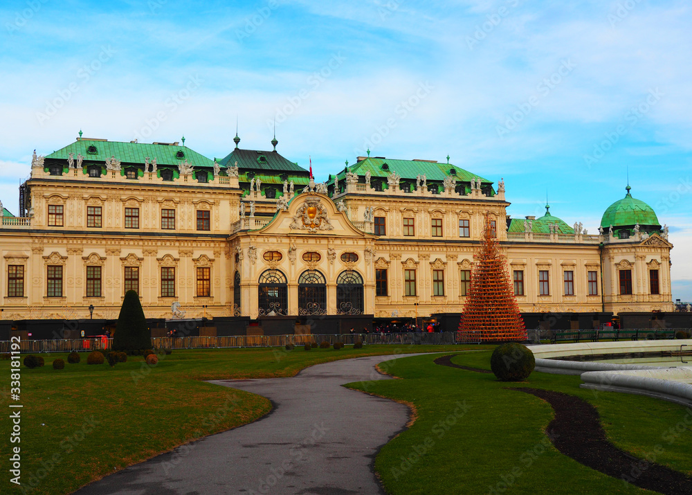 View of the Belvedere Palace in Vienna, Austria