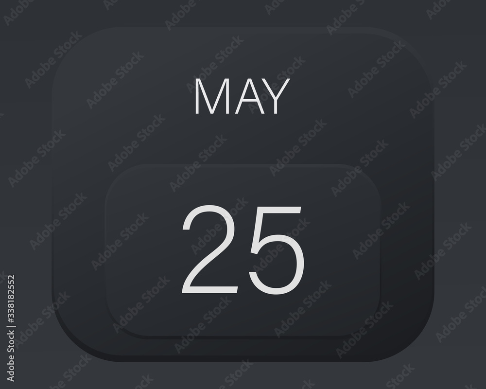 Design calendar 2021 year in trendy black style.Vector illustration symbol of a calendar. Stylish black gradient. Daily sign of the calendar for web site design, logo, app, UI/UX. Spring May Design calendar 2021 year in trendy black style.Vector illustration symbol of a calendar. Stylish black gradient. Daily sign of the calendar for web site design, logo, app, UI/UX. Spring May