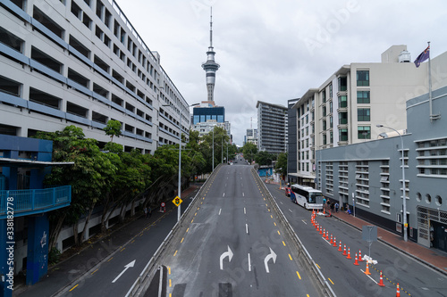 9/3/2020 Auckland city with sky tower. The famous landmark in North island, Auckland, New Zealand.