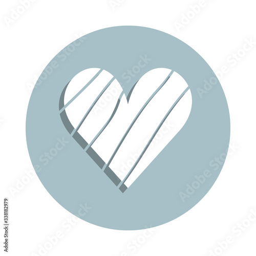 Heart flat badge icon. Simple glyph, flat vector of heart icons for ui and ux, website or mobile application