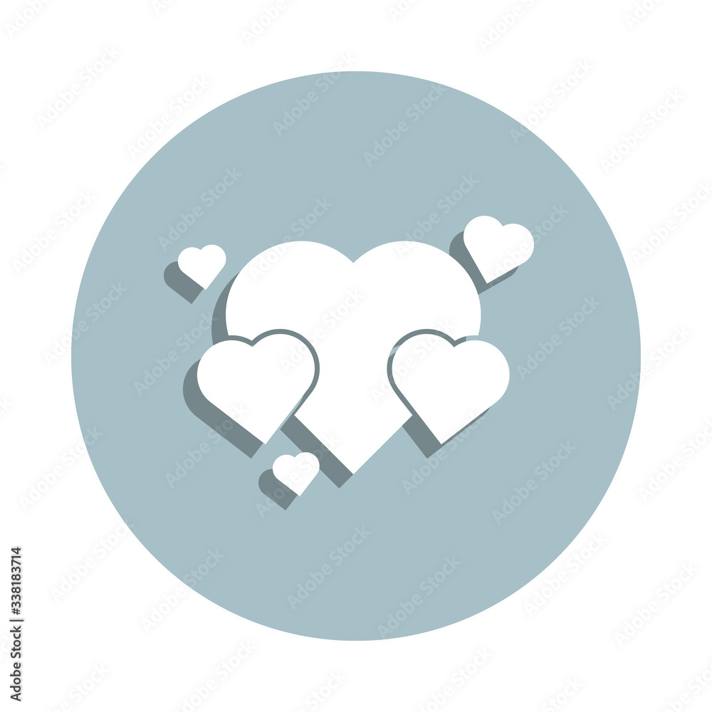 Heart flat badge icon. Simple glyph, flat vector of heart icons for ui and ux, website or mobile application Heart flat badge icon. Simple glyph, flat vector of heart icons for ui and ux, website or mobile application