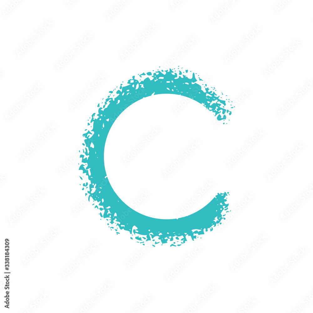Letter C grunge logo design. Stock Vector illustration isolated on white background. Letter C grunge logo design. Stock Vector illustration isolated on white background.