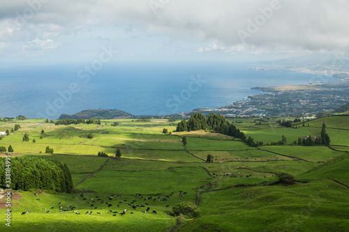 Landscape atlantic coast of San Miguel island on the Azores. Portugal.