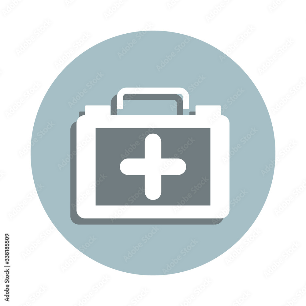First aid kit badge icon. Simple glyph, flat vector of blood donation icons for ui and ux, website or mobile application First aid kit badge icon. Simple glyph, flat vector of blood donation icons for ui and ux, website or mobile application