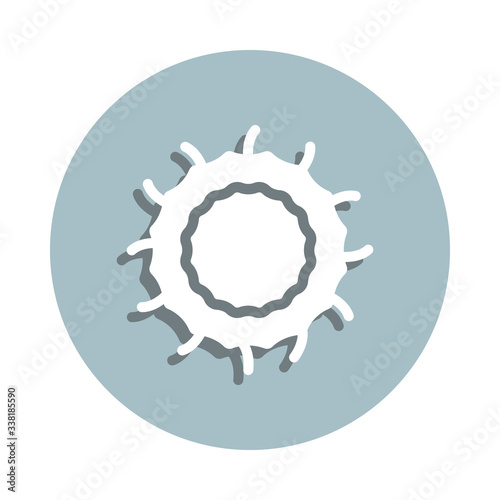 White blood cell badge icon. Simple glyph, flat vector of blood donation icons for ui and ux, website or mobile application