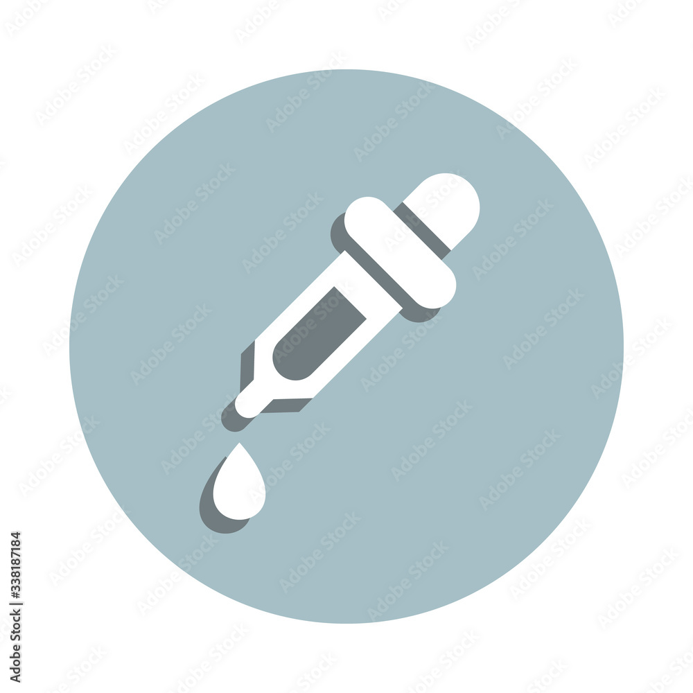 Dropper badge icon. Simple glyph, flat vector of blood donation icons for ui and ux, website or mobile application Dropper badge icon. Simple glyph, flat vector of blood donation icons for ui and ux, website or mobile application