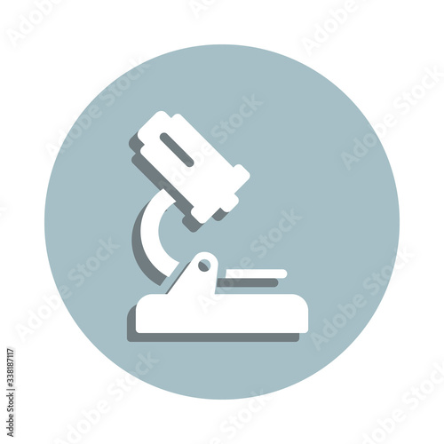 Microscope badge icon. Simple glyph, flat vector of blood donation icons for ui and ux, website or mobile application