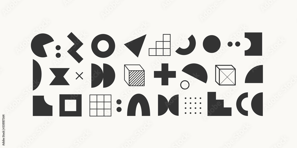 Set of vector geometric shapes and textures. Trendy graphic elements for your unique design. Set of vector geometric shapes and textures. Trendy graphic elements for your unique design.