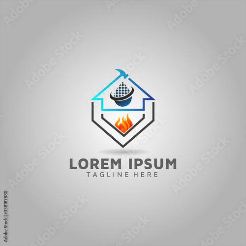 Fire and Water injure Cleanup, reinstatement, and Remediation logo design