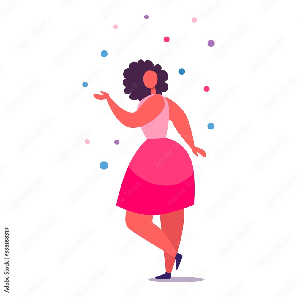 Happy dancing girl icon. Cartoon of happy dancing girl vector icon for web design isolated on white background Happy dancing girl icon. Cartoon of happy dancing girl vector icon for web design isolated on white background