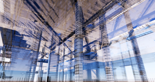 3D BIM model of reinforcement framework of the building