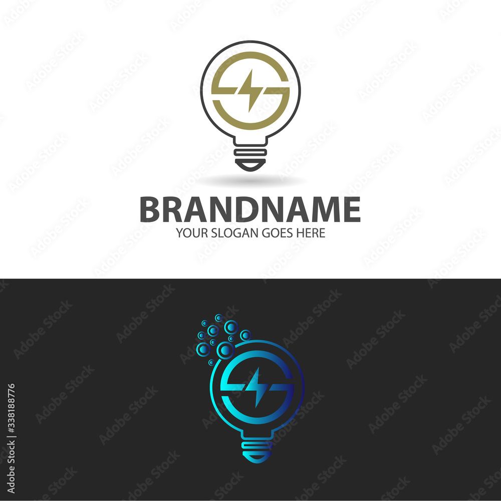 Light bulb creative idea technology logo design inspiration