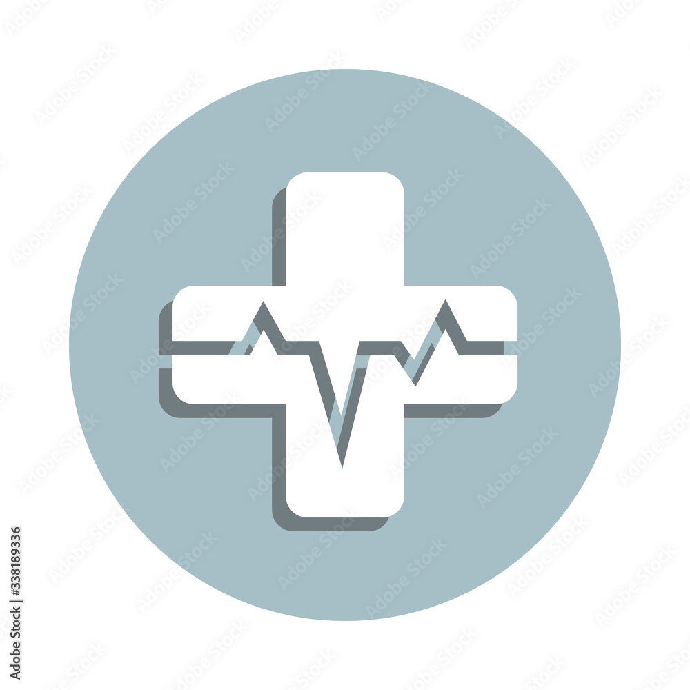 Pulse medical cross badge icon. Simple glyph, flat vector of blood donation icons for ui and ux, website or mobile application Pulse medical cross badge icon. Simple glyph, flat vector of blood donation icons for ui and ux, website or mobile application