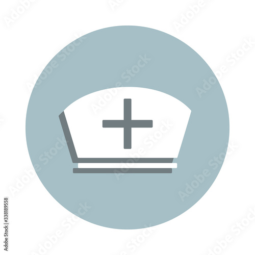 Nurse cap badge icon. Simple glyph, flat vector of blood donation icons for ui and ux, website or mobile application photo