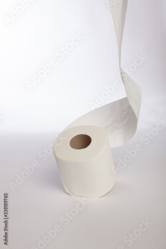 toilet roll on isolated white