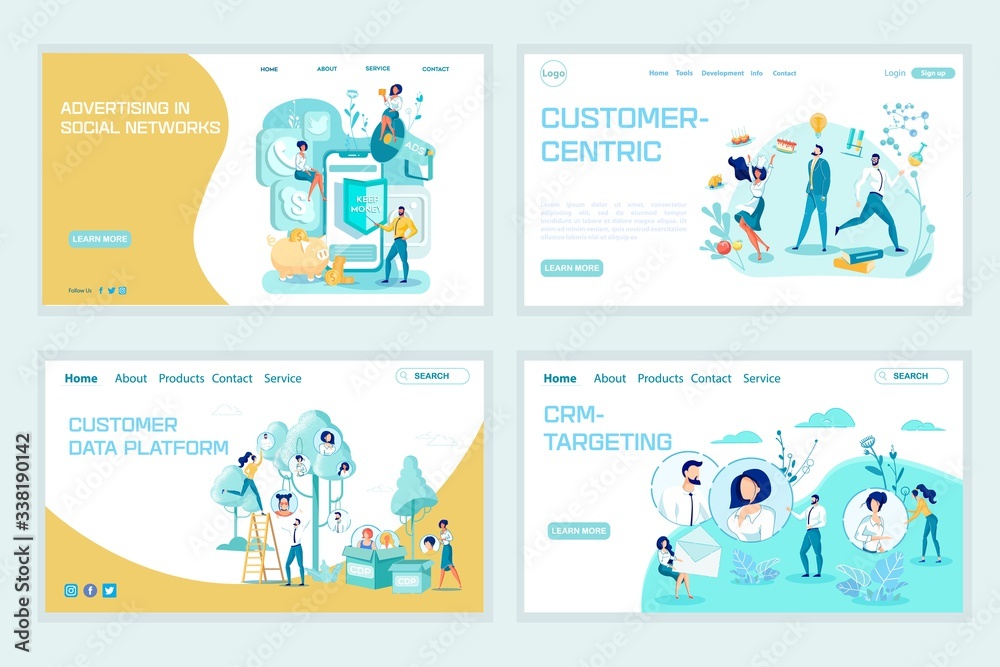 Social Network Advert and CRM-Targeting Page Set Social Network Advert and CRM-Targeting Page Set