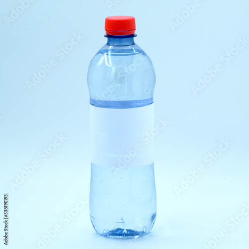 Drinking water bottle on white background
