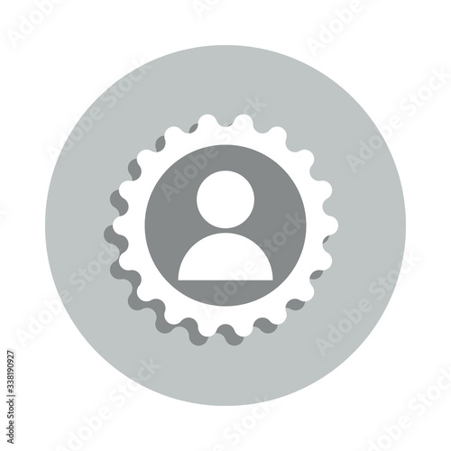 contact setup badge icon. Simple glyph, flat vector of web icons for ui and ux, website or mobile application