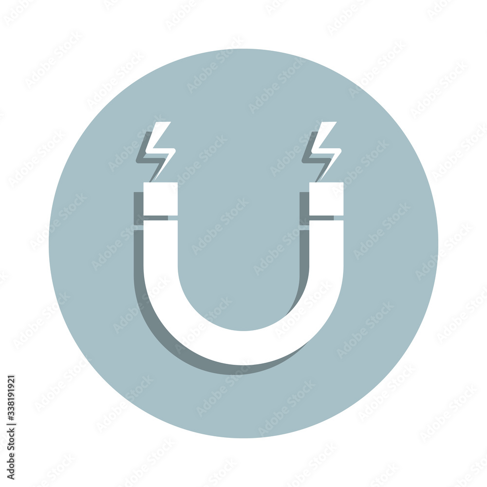 Magnet badge icon. Simple glyph, flat vector of energy icons for ui and ux, website or mobile application Magnet badge icon. Simple glyph, flat vector of energy icons for ui and ux, website or mobile application