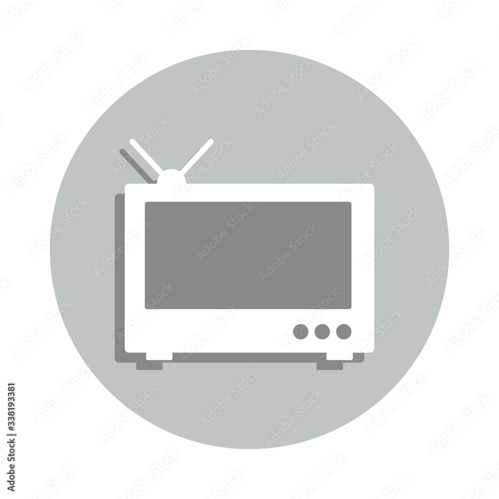 old TV badge icon. Simple glyph, flat vector of web icons for ui and ux, website or mobile application old TV badge icon. Simple glyph, flat vector of web icons for ui and ux, website or mobile application