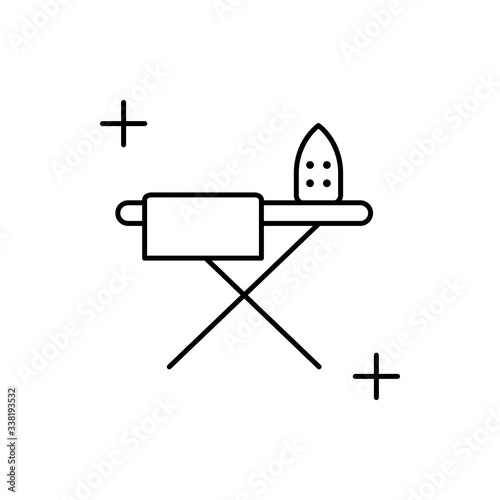 Iron table icon. Simple line, outline vector elements of housework for ui and ux, website or mobile application