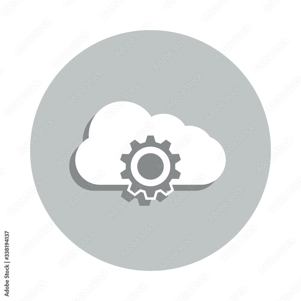 cloud adjustment badge icon. Simple glyph, flat vector of web icons for ui and ux, website or mobile application cloud adjustment badge icon. Simple glyph, flat vector of web icons for ui and ux, website or mobile application