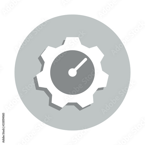 time mechanism badge icon. Simple glyph, flat vector of web icons for ui and ux, website or mobile application