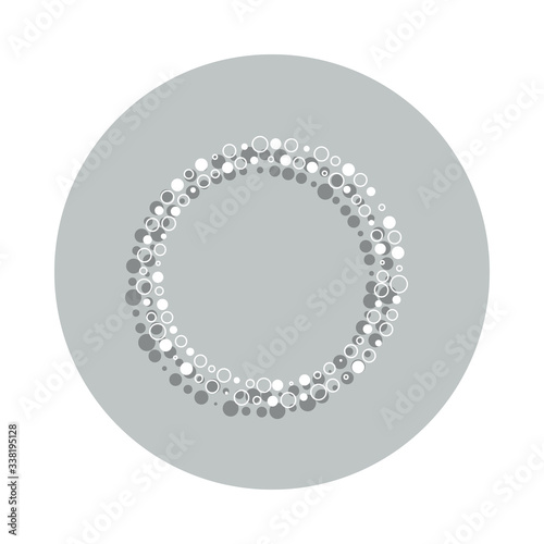 Particle round background, hand drawn in round badge icon. Simple glyph, flat vector of Background for text icons for ui and ux, website or mobile application