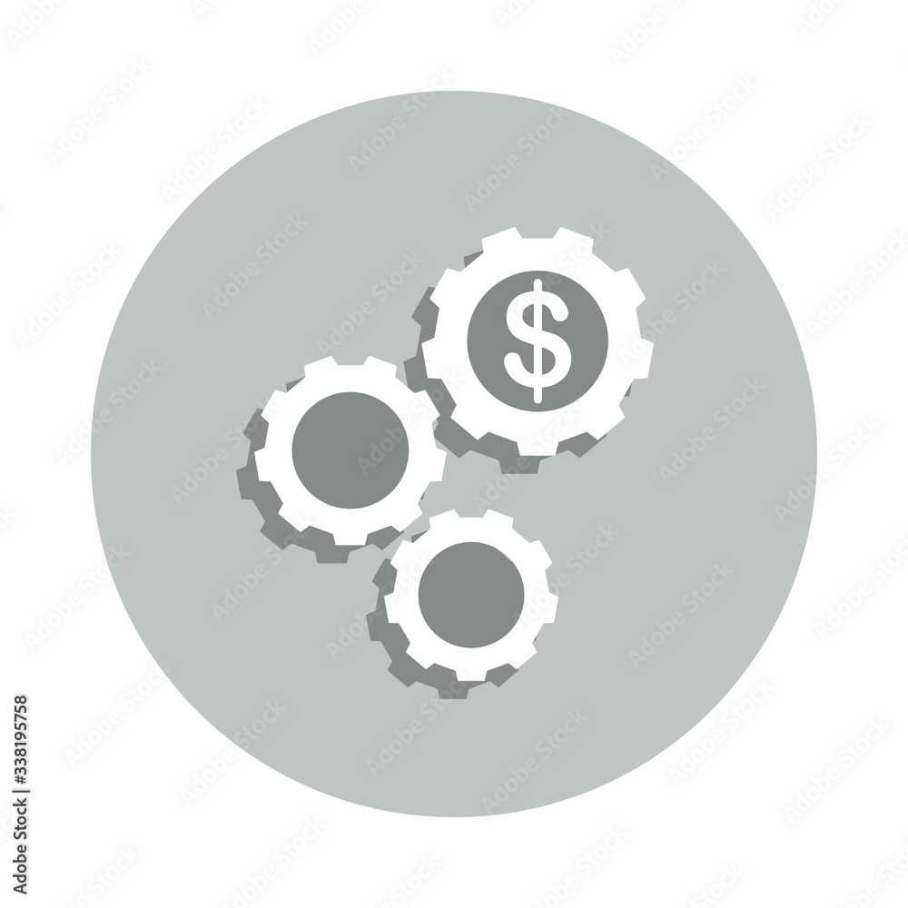 Gear, setting, usd badge icon. Simple glyph, flat vector of business icons for ui and ux, website or mobile application Gear, setting, usd badge icon. Simple glyph, flat vector of business icons for ui and ux, website or mobile application