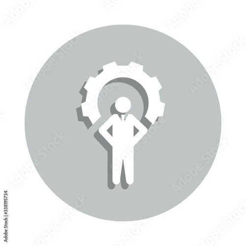 Gear, leader, setting, business badge icon. Simple glyph, flat vector of business icons for ui and ux, website or mobile application