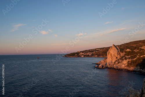 Panorama with landscape. Panorama of Crimea.