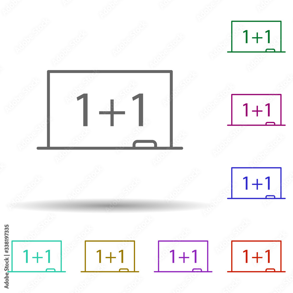 Board multi color icon. Simple thin line, outline vector of school icons for ui and ux, website or mobile application Board multi color icon. Simple thin line, outline vector of school icons for ui and ux, website or mobile application