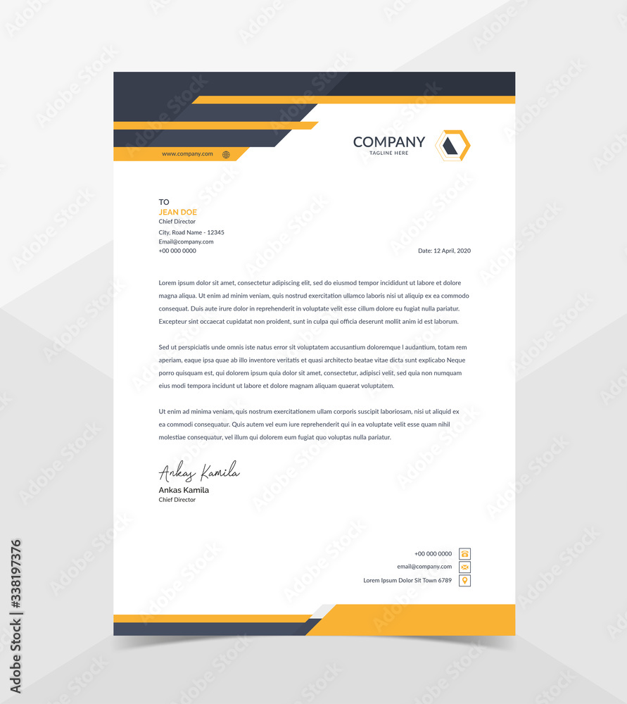 Obraz premium Professional And Modern Corporate Letterhead Template