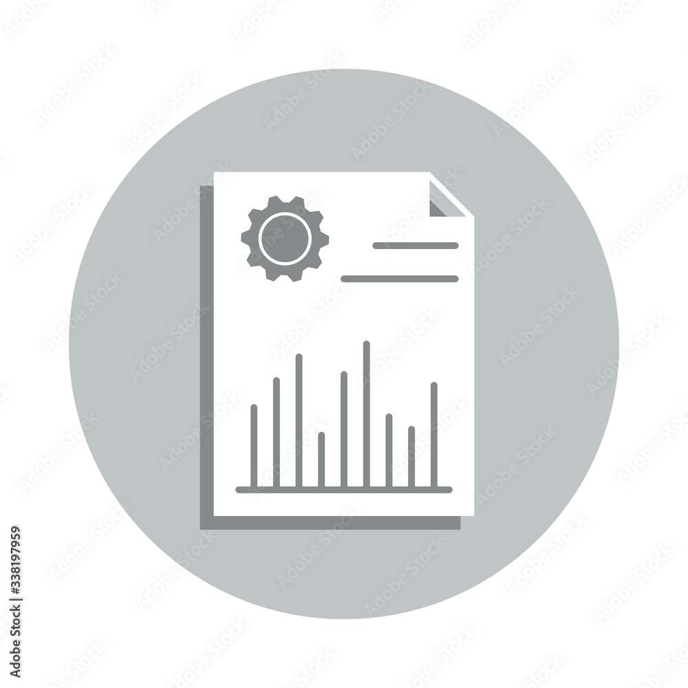 paper, gear, chart badge icon. Simple glyph, flat vector of Business icons for ui and ux, website or mobile application