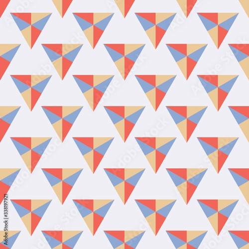 Abstract geometric seamless pattern with triangles. Triangular background. Geo card. Vector illustration. 