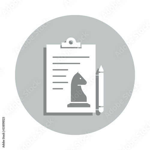 paper, horse, pen badge icon. Simple glyph, flat vector of Business icons for ui and ux, website or mobile application