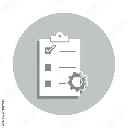 paper, settings, order management badge icon. Simple glyph, flat vector of Business icons for ui and ux, website or mobile application