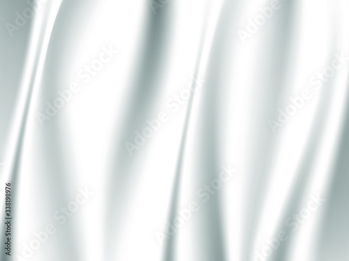 Minimal smooth waves elegant white silk or satin cloth texture background. Modern luxurious background design.