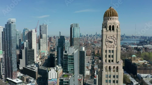 flying clockwise around Grand Army Plaza with Prospect Park in background photo