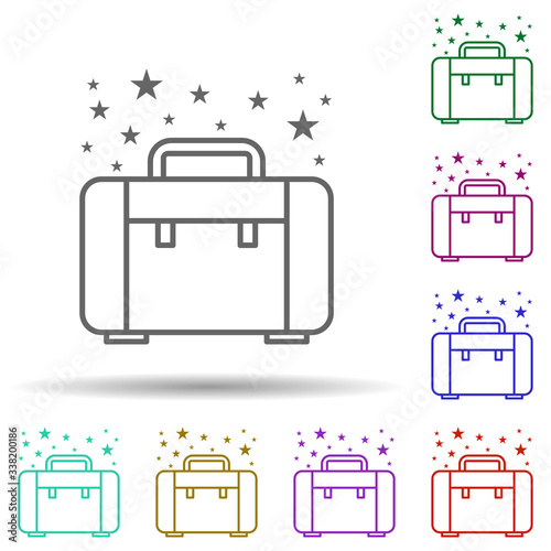 Bag briefcase multi color icon. Simple thin line, outline vector of bags icons for ui and ux, website or mobile application