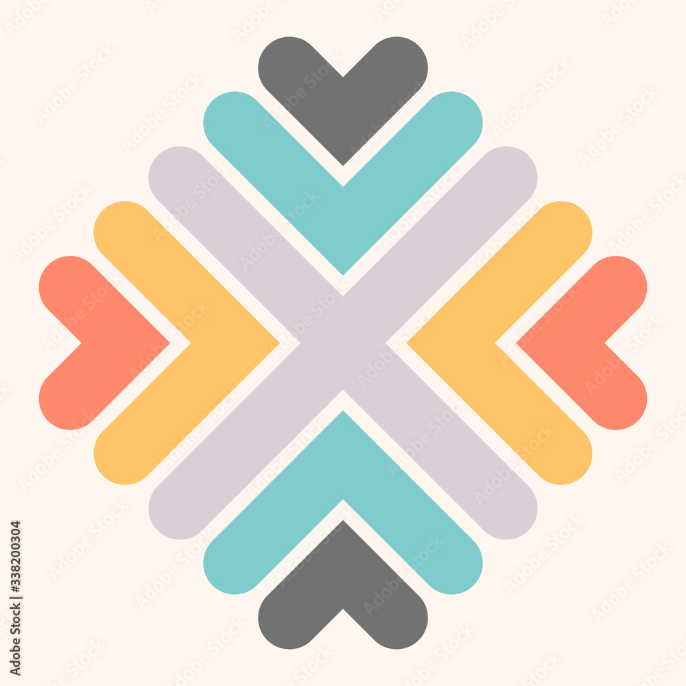 Cute cartoon striped shape in flat style isolated on white background. Geometric logo, icon. Vector illustration. Cute cartoon striped shape in flat style isolated on white background. Geometric logo, icon. Vector illustration.