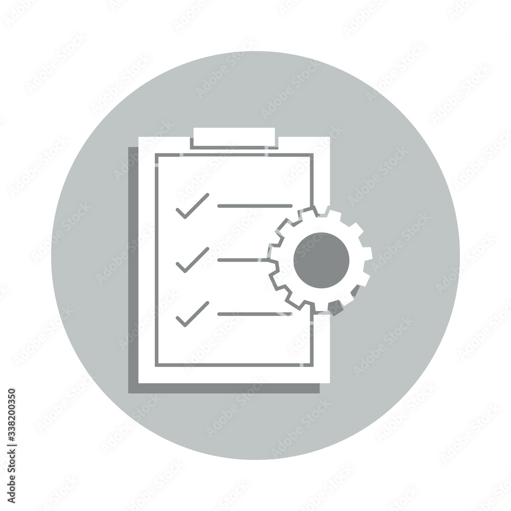 paper, gear, customer orders, check badge icon. Simple glyph, flat vector of Business icons for ui and ux, website or mobile application paper, gear, customer orders, check badge icon. Simple glyph, flat vector of Business icons for ui and ux, website or mobile application