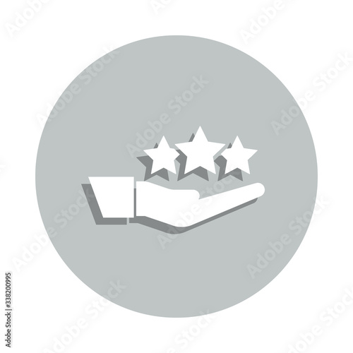 hand, stars, responsibility badge icon. Simple glyph, flat vector of Business icons for ui and ux, website or mobile application
