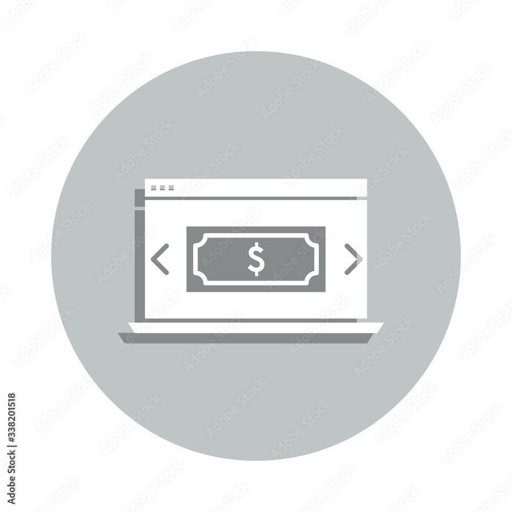 laptop, dollar, monitoring transactions badge icon. Simple glyph, flat vector of Business icons for ui and ux, website or mobile application laptop, dollar, monitoring transactions badge icon. Simple glyph, flat vector of Business icons for ui and ux, website or mobile application
